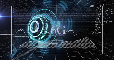 Futuristic 6G Technology Network and Data Visualization