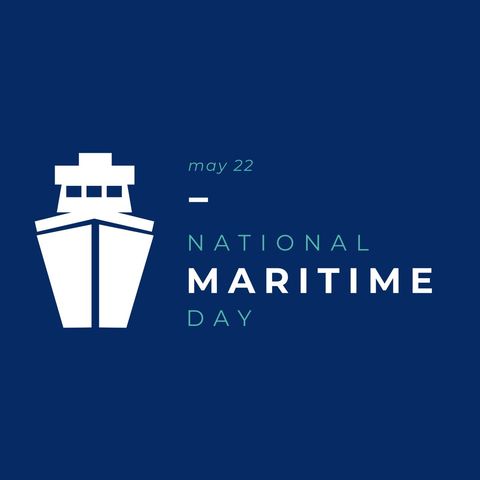 National maritime day poster with ship icon and date