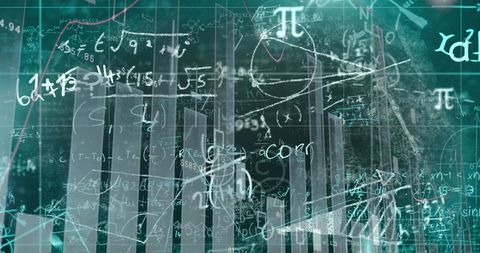 Complex Statistical Analysis with Mathematical Formulas on Green Background - Download Free Stock Images Pikwizard.com