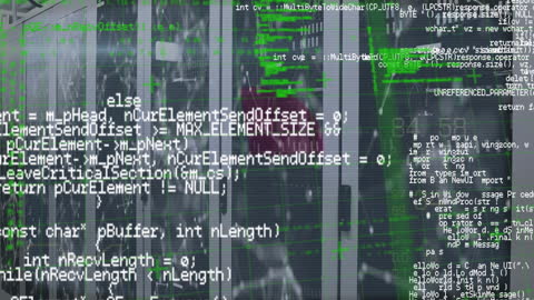 Futuristic Code Display with Digital Elements