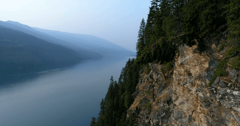 majestic mountain view with fog and river under transparent morning sky - Download Free Stock Videos Pikwizard.com