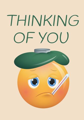sympathetic emoji expressing get-well wishes - Download Free Stock Templates Pikwizard.com