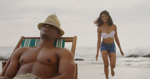 Relaxing at Tropical Beach with Ocean Waves