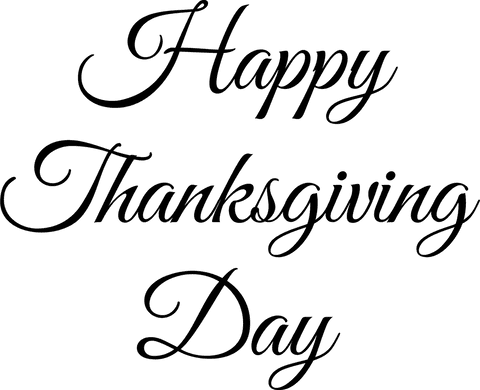 Digital text of happy thanksgiving day on transparent background