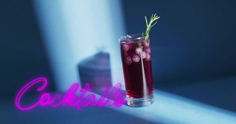 Vibrant Neon Cocktails with Refreshing Berry Drink - Download Free Stock Images Pikwizard.com