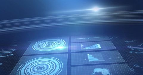 Futuristic Digital Interface with Data Analysis Visualization - Download Free Stock Images Pikwizard.com
