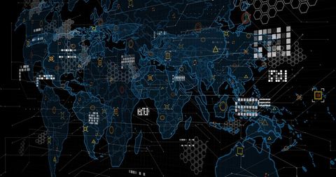 Data Analytics Visualization on Global Map Interface - Download Free Stock Images Pikwizard.com