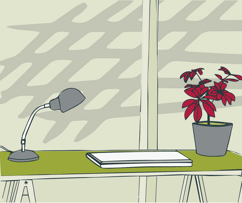 contemporary office desk laptop and potted plant design - Download Free Stock Videos Pikwizard.com