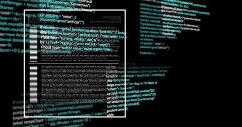 Digital Data Processing and Coding Interface Over Black - Download Free Stock Images Pikwizard.com