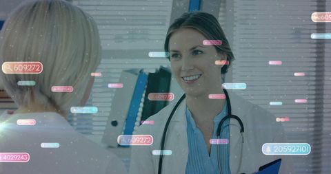 Doctors Analyzing Healthcare Data in Modern Hospital