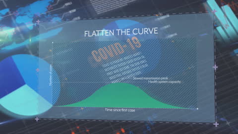 COVID-19 Data Animation Highlighting Flatten the Curve Concept