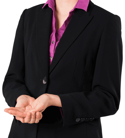 businesswoman holding empty hands on transparent background - Download Free Stock Videos Pikwizard.com