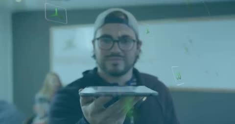 Innovative AR Demonstration in Modern Tech Lab