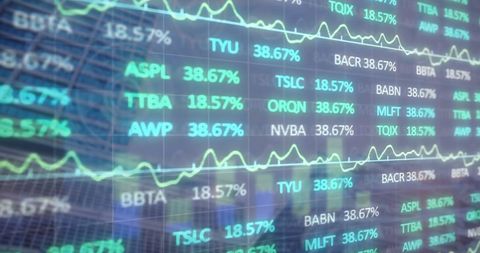 Digital Stock Market Data Projection on Office Building - Download Free Stock Images Pikwizard.com