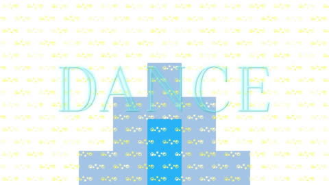 Animated Dance Text with Colorful Pattern Background