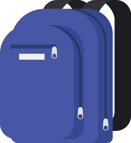 Transparent layered blue and black backpack illustration