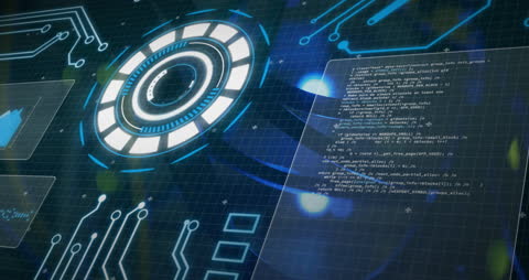 Futuristic Digital Interface with Networking Elements