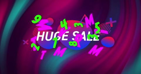 Huge Sale Announcement with Vibrant Elements - Download Free Stock Images Pikwizard.com