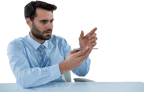 businessperson interacting with transparent object at work desk - Download Free Stock Videos Pikwizard.com