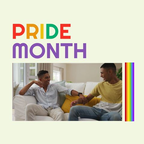 celebrating pride month with happy lgbtq+ couple - Download Free Stock Templates Pikwizard.com