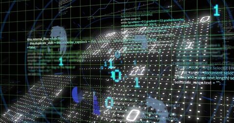 futuristic digital matrix with binary code and data visualization - Download Free Stock Images Pikwizard.com