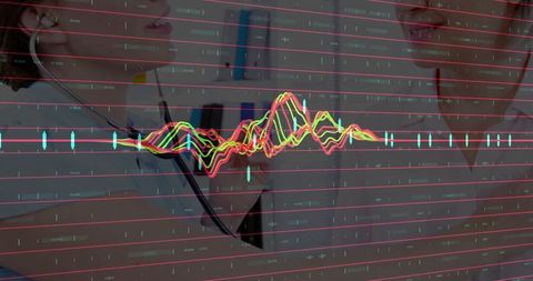 Medical professionals analyzing health waveform for patient diagnostics