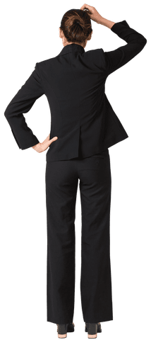 Businesswoman Thinking in Transparent Format for Creative Use