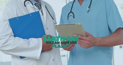 Doctors Discussing Environment Impact for Earth Day Awareness