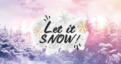 Christmas Winter Wonderland with Let It Snow Text - Download Free Stock Images Pikwizard.com