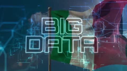 Italian Flag Displaying Cutting-Edge Big Data Graphics