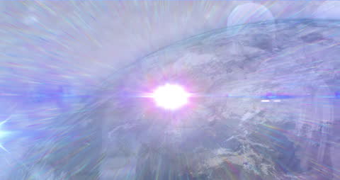 Dynamic Pink Light Illuminating Globe with Technology Concept