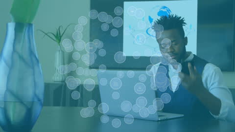 African American Professional Discussing Global Network Connections