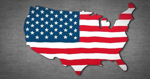 Map of USA with Flag Overlay on Grey Background - Download Free Stock Images Pikwizard.com