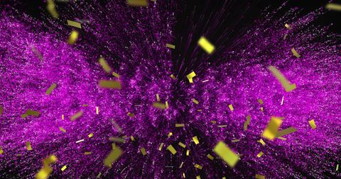 Festive Purple Glitter and Light Beam Explosion