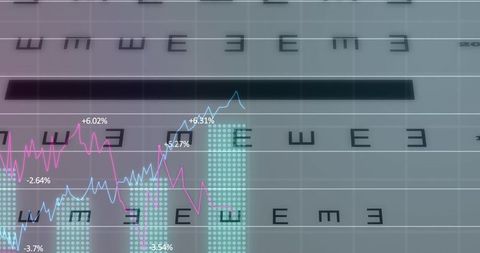 eye chart and stock market graph blend for financial insights - Download Free Stock Images Pikwizard.com