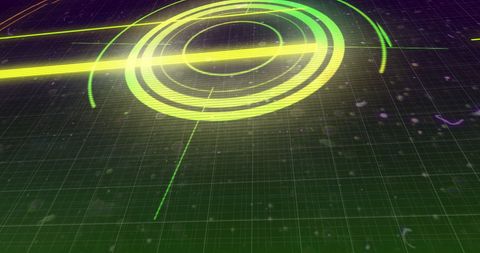 Futuristic Glowing Scope with Digital Interface Grid