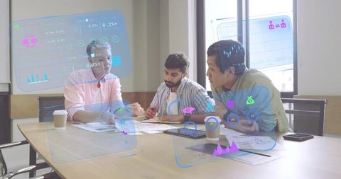Team Collaboration with Augmented Reality Interface Charts