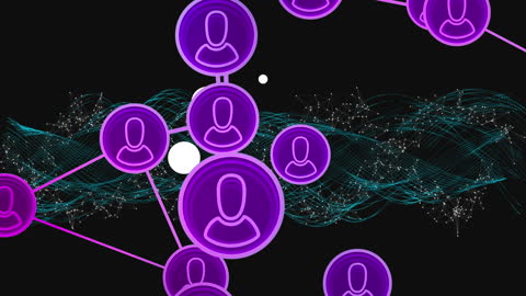 Digital Networking Over DNA Strand Conceptual Animation