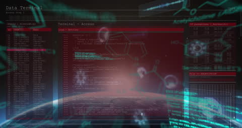 Digital Data Processing Over Earth with Futuristic Interface