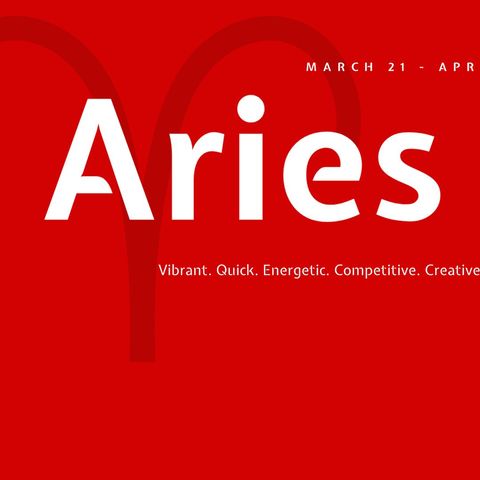Bold Aries Zodiac Sign Template on Fiery Red Background - Download Free Stock Templates Pikwizard.com