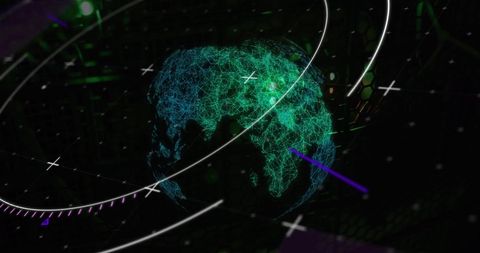Digital Holographic Globe with Abstract Network Connections - Download Free Stock Images Pikwizard.com