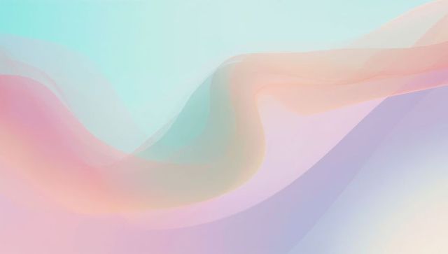 Dreamy pastel flowing ribbon abstract gradient with translucent overlapping waves