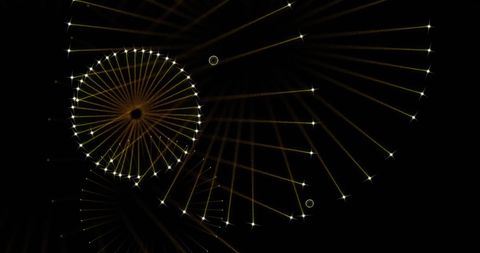 Sparkling Fireworks Halo on Black Background