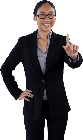 smiling businesswoman touching transparent interface screen - Download Free Stock Videos Pikwizard.com
