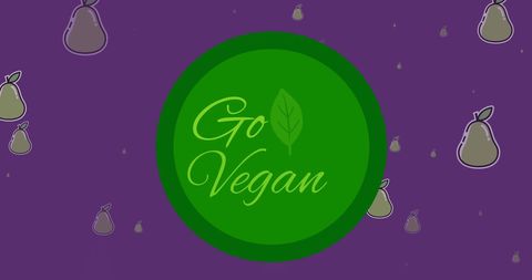 Vibrant Go Vegan Poster with Pears Illustration - Download Free Stock Images Pikwizard.com