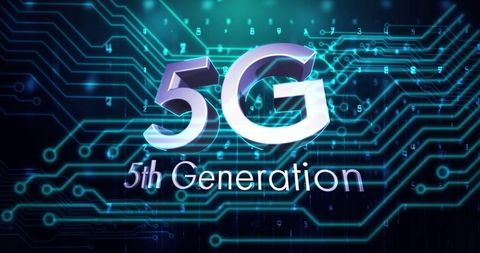 5G Technology Concept with Digital Network Interface