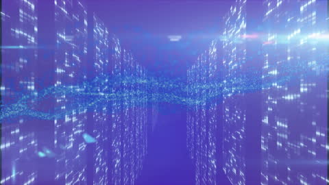 Abstract Digital Wave Amidst Mosaic Screenscape Vision