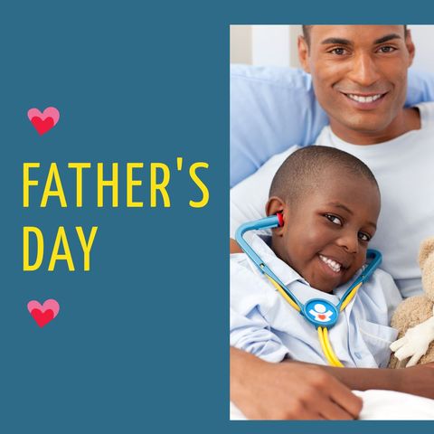 Father and Son Celebrating Father's Day with Joy