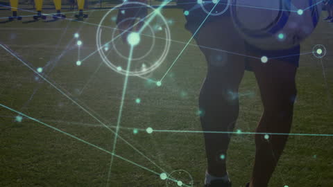 Soccer Player Training with Futuristic Data Overlay