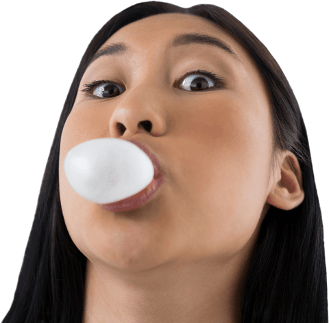 young woman blowing bubble gum transparent background - Download Free Stock Videos Pikwizard.com
